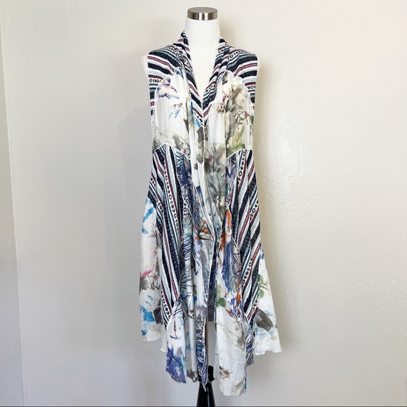 Anthropologie Sweaters - ✖️SOLD✖️•DOR DOR COUTURE•Anthropologie Mixed Media Long Sleeveless Cardigan/Vest